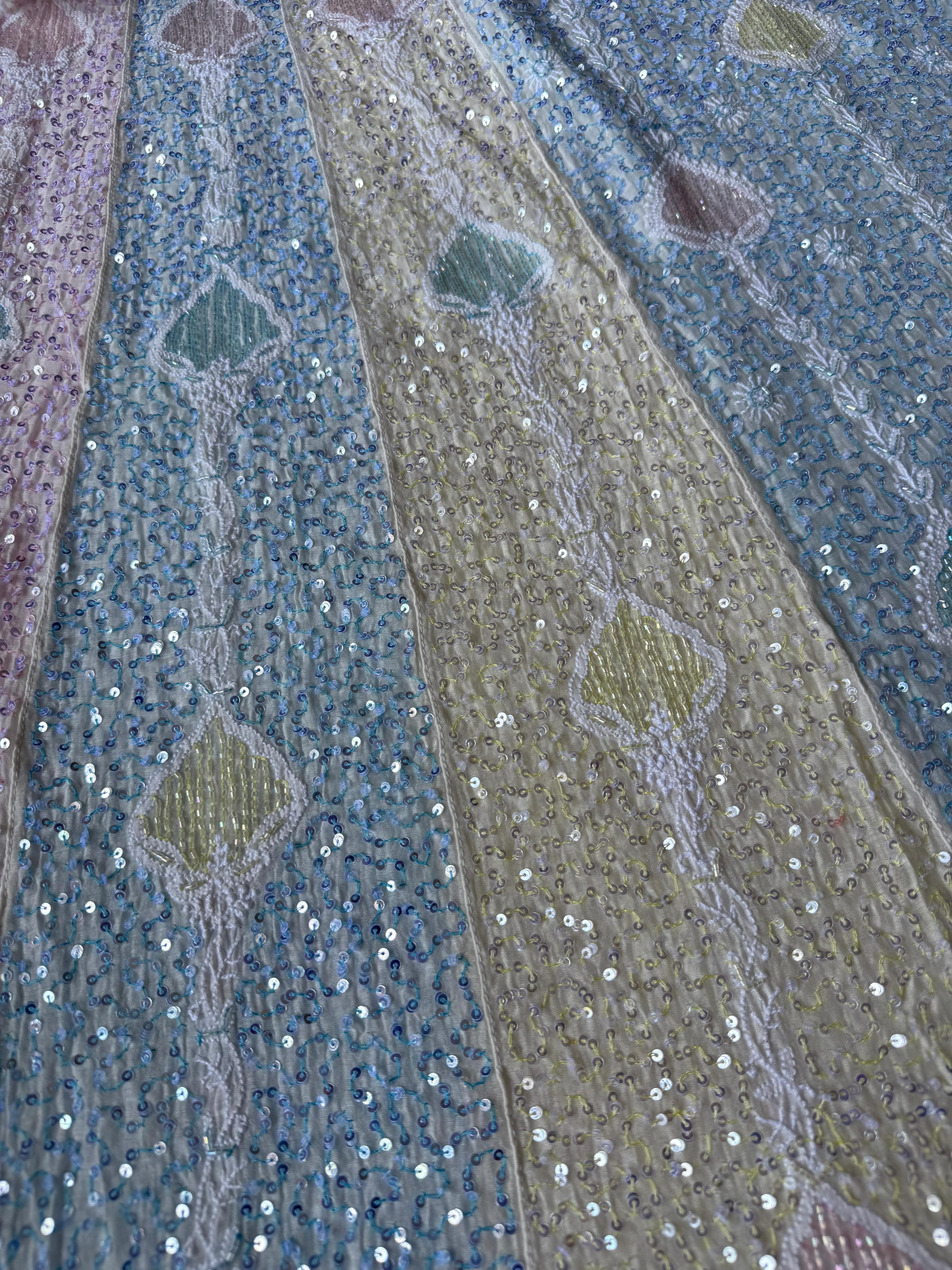 Pure Mul Chanderi Chikankari Handwork Anarkali Set with Embellishments (Dyeable in any Colour)