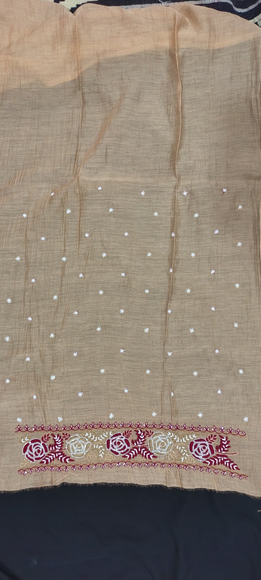 Pure Mul Chanderi Chikankari Handwork with Pearl and Kutdana embellishments Kurta and Dupatta Set (Dyeable)