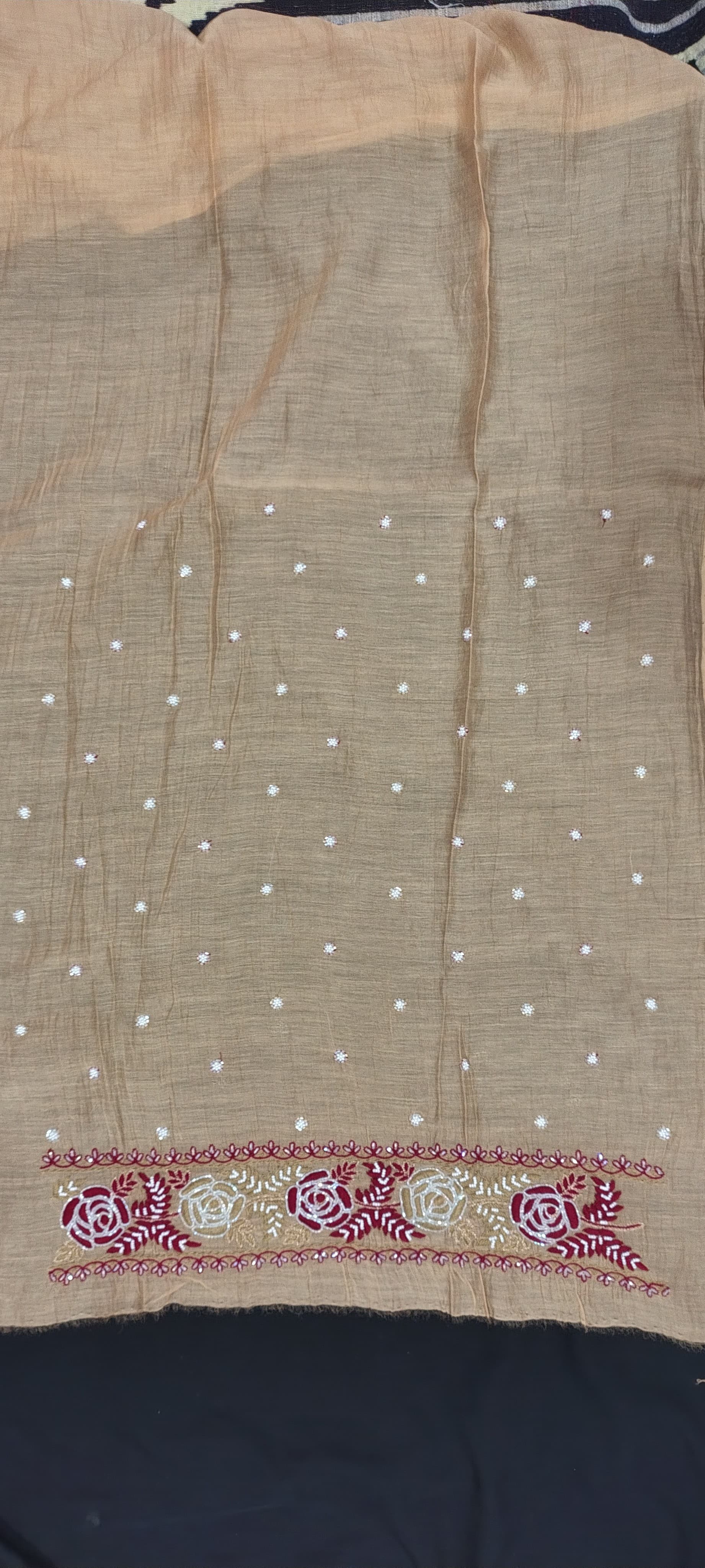 Pure Mul Chanderi Chikankari Handwork with Pearl and Kutdana embellishments Kurta and Dupatta Set (Dyeable)