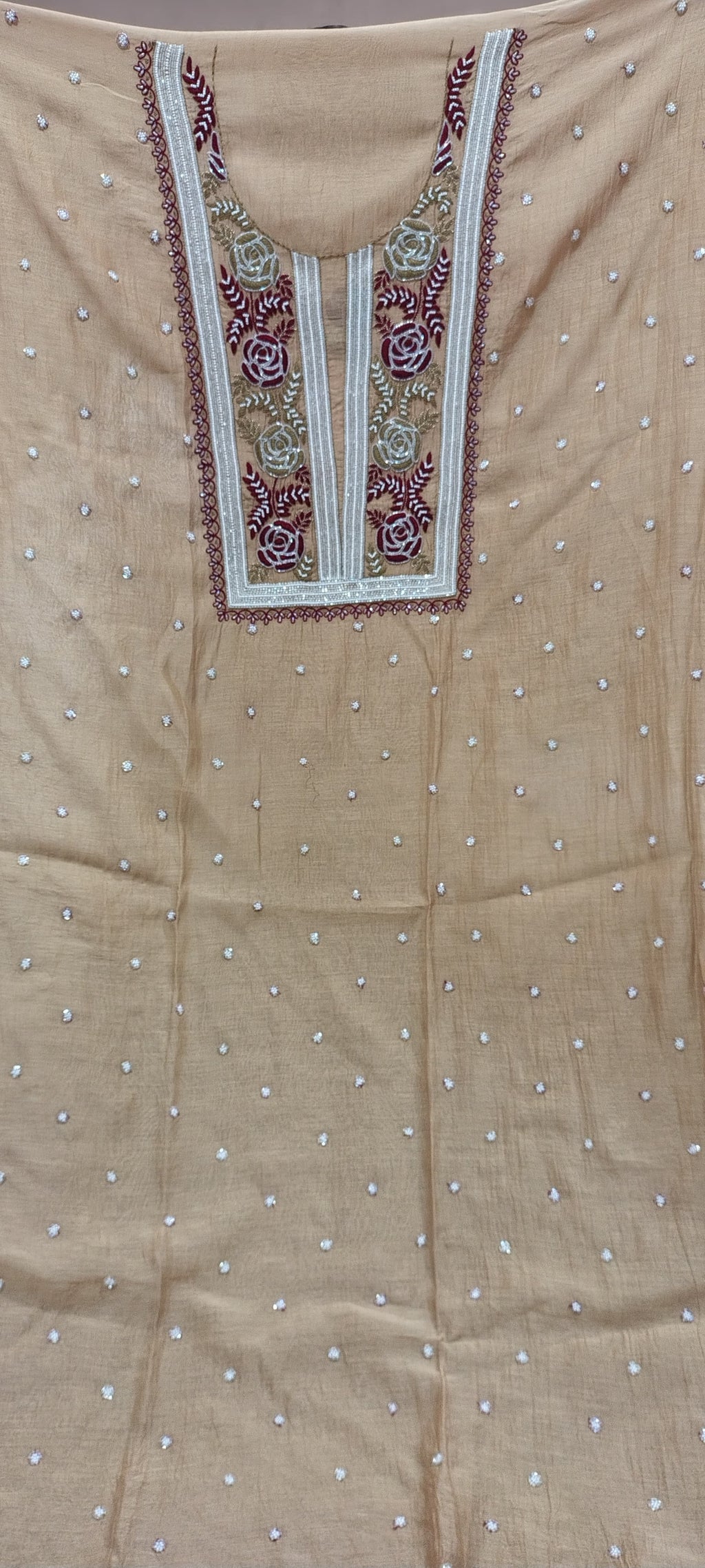 Pure Mul Chanderi Chikankari Handwork with Pearl and Kutdana embellishments Kurta and Dupatta Set (Dyeable)
