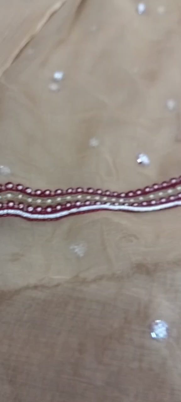 Pure Mul Chanderi Chikankari Handwork with Pearl and Kutdana embellishments Kurta and Dupatta Set (Dyeable)